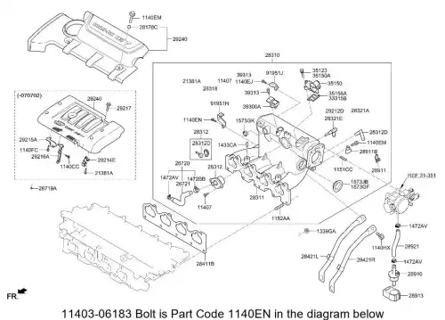 BOLT 1140306183 HYUNDAI