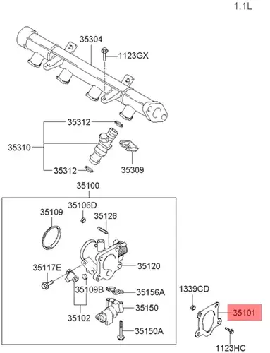  ПРОКЛАДКА ДРОССЕЛЬНОЙ ЗАСЛОНКИ 351502A000 MOBIS