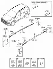 872352W000 ФИКСАТОР МОЛДИНГА КРЫШИ MOBIS