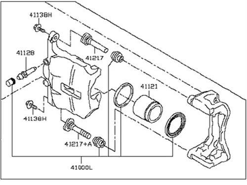 Суппорт тормозной INFINITI 410114BA0A