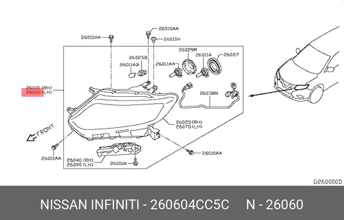 Фара NISSAN 260604CC5C