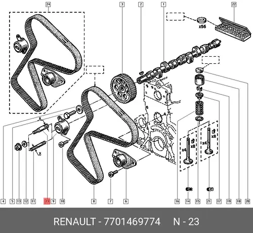 ремкомплект ГРМ Ren 7701469774 RENAULT