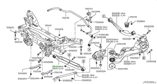 ТЯГА ПОДВЕСКИ 55110JE20B NISSAN