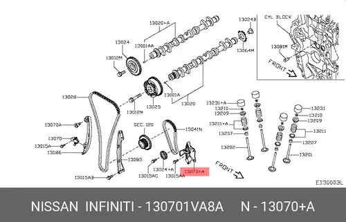 НАТЯЖИТЕЛЬ ЦЕПИ ГРМ 130701VA8A NISSAN