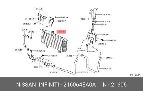 ОХЛАДИТЕЛЬ МАСЛА 216064EA0A NISSAN
