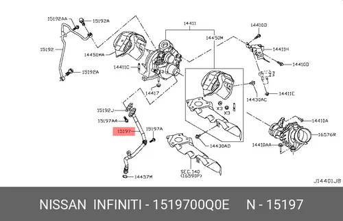 1519700Q0E Трубка NISSAN