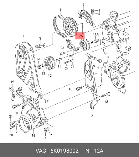 ремкомплект ГРМ Audi 6K0198002 VAG