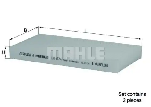 Салонный фильтр MAHLE LA 674/S