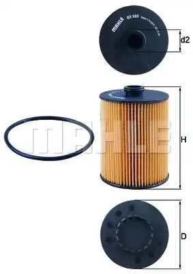 Фильтр масляный MAHLE OX 983D