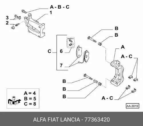 Тормозные колодки дисковые ALFA ROMEO 77363420