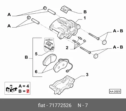 Тормозные колодки дисковые ALFA ROMEO 71772526