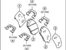 Тормозные колодки дисковые HYUNDAI / KIA 581012JA00