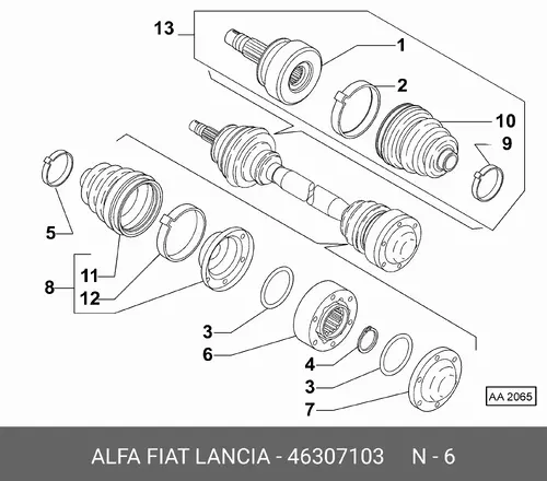 ШРУС наружный LANCIA 46307103