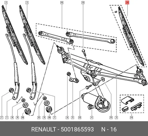 Щетка стеклоочистителя 5001865593 RENAULT