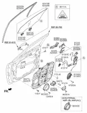 стекло двери 824103T010 KIA