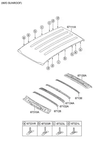 ПАНЕЛЬ КРЫШИ 671113W000 HYUNDAI