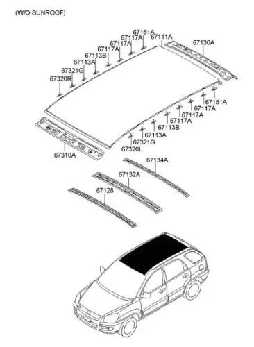 ПАНЕЛЬ КРЫШИ 671111F000 HYUNDAI