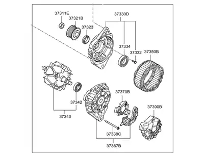 Генератор HYUNDAI / KIA 373002B760