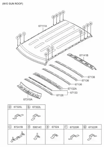 ПАНЕЛЬ КРЫШИ 671112K000 HYUNDAI