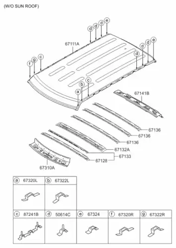 ПАНЕЛЬ КРЫШИ 671112K300 HYUNDAI