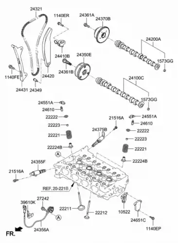 Распредвал HYUNDAI / KIA 242002B760