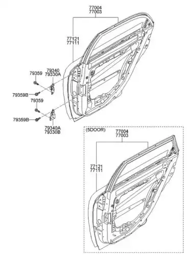 ПАНЕЛЬ ЗАДНЕЙ ДВЕРИ, ЛЕВ 770032F010 HYUNDAI