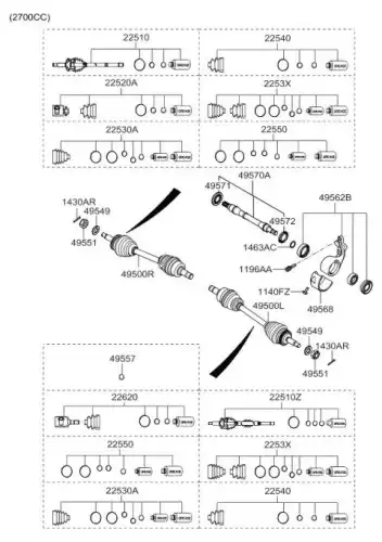 ШРУС ВАЛА КОЛЕСА 495921F800 HYUNDAI