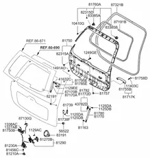 ВНУТРЕННЯЯ ПАНЕЛЬ БАГАЖНОЙ ДВЕРИ 817501F000EZ HYUNDAI