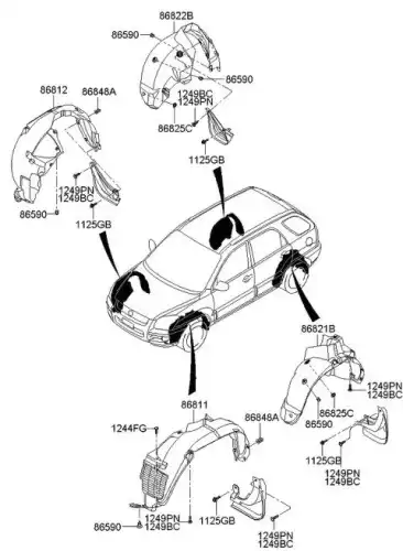 Подкрылок HYUNDAI / KIA 868121F510