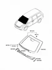 УПЛОТНИТЕЛЬ ВЕТРОВОГО СТЕКЛА 861314D500 HYUNDAI