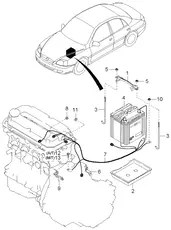 ПОДДОН АККУМУЛЯТОРА MBG6356032A HYUNDAI
