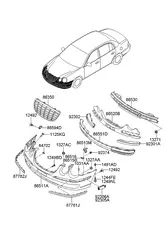 Опорная планка панели бампера 865163F500 HYUNDAI