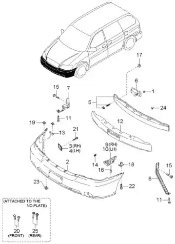  HYUNDAI ПЛАНКА ОПОРНАЯ ПАНЕЛИ БАМПЕРА 0K53A50035