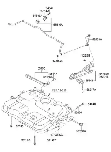 Шайба d=10mm 552331D000 HYUNDAI