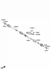 Привод в сборе промежуточный передний 495602S650 MOBIS