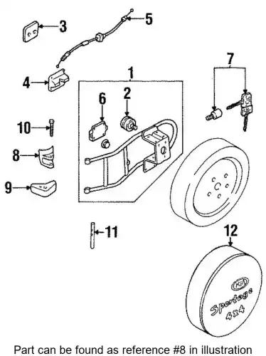 петля зажима запаски/hinge assy 0K08156910 MOBIS