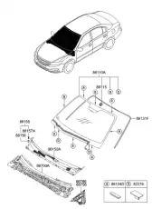 МОЛДИНГ СТЕКЛА (--, --) 861312G500 MOBIS