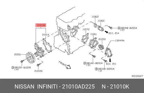 Помпа 21010-AD225 NISSAN