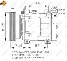 Компрессор LADA LARGUS (12-) 1.0 i 16V 32742 NRF
