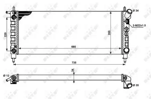 Радиатор кондиционера (конденсатор) NRF 50242