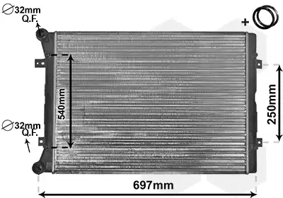 Радиатор системы охлаждения двигателя VAN WEZEL 58002283