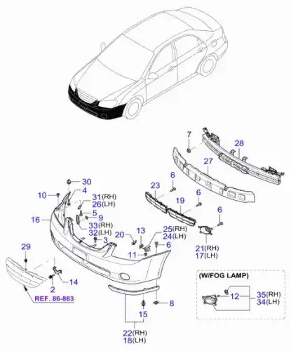Усилитель бампера HYUNDAI / KIA 865302F000