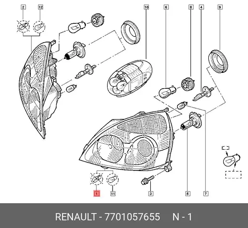 Фара RENAULT 7701057655