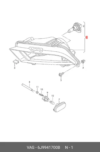 Фара противотуманная VAG 6J9941700B
