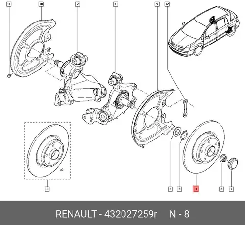 Тормозной диск RENAULT 432027259R