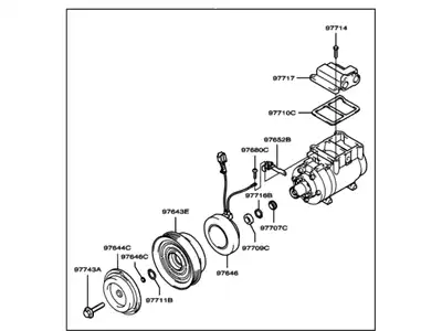 Компрессор кондиционера 977012C600 HYUNDAI