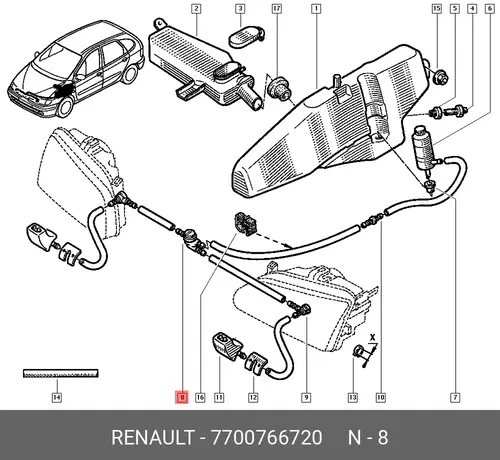 Клапан омывателя стекла 7700766720 RENAULT
