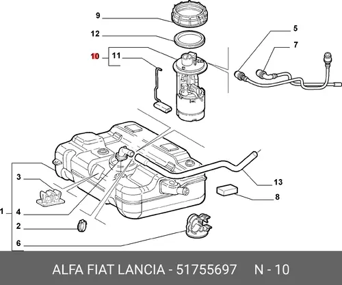 БЕНЗОНАСОС 51755697 FIAT