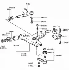 BUSH-RR RH, HYUNDAI EXCEL-2(X-2) 5456224000