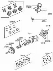 PISTON & PIN ASSY /STD, HYUNDAI PORTER 96MY 2341032610